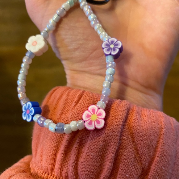 Flower Key Chain Beaded Home Made - Picture 2 of 4